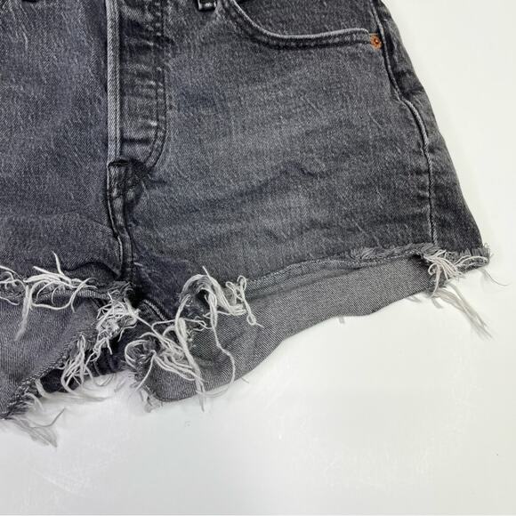 Levi's 501 High Rise Button Fly jean shorts gray - 25 - Picture 3 of 10